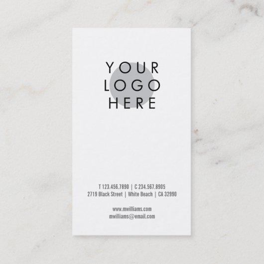 Minimalistisch modern Uw Logo Visitekaartje (Achterkant)