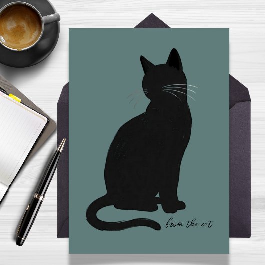 Minimalistisch modern van de kat verjaardag kaart