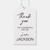 Minimalistisch modern verjaardagsfeest bedankt cadeaulabel (Voorkant)