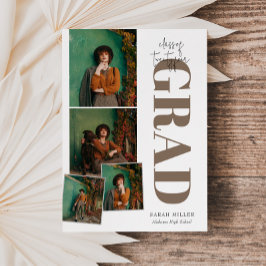 Minimalistisch modern verticaal 5 foto Afstuderen Kaart