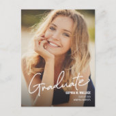 Minimalistisch modern verticaal foto Afstuderen Aankondigingskaart (Voorkant)