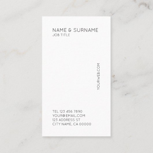 Minimalistisch modern verticaal Visitekaartje (Achterkant)