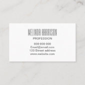 Minimalistisch modern, vetgrijs visitekaartje (Achterkant)