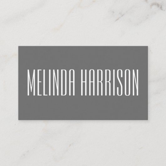 Minimalistisch modern, vetgrijs visitekaartje (Voorkant)