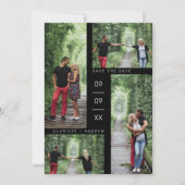 Minimalistisch modern vier foto's als collage brui save the date (Voorkant)