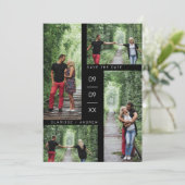 Minimalistisch modern vier foto's als collage brui save the date (Staand voorkant)