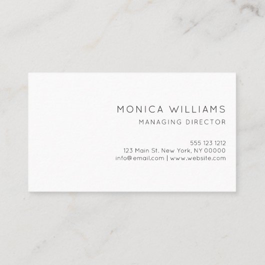 Minimalistisch modern visitekaartje (Achterkant)