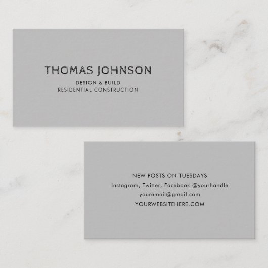 Minimalistisch modern Visitekaartje (Voorkant / Achterkant)