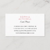 Minimalistisch modern visitekaartje (Achterkant)