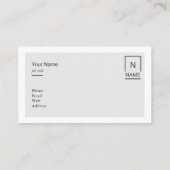 Minimalistisch modern Visitekaartje met zwarte ton (Achterkant)