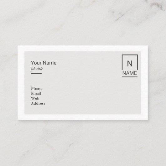 Minimalistisch modern Visitekaartje met zwarte ton (Achterkant)