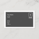 Minimalistisch modern Visitekaartje met zwarte ton (Achterkant)