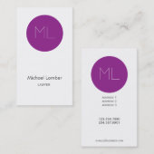 Minimalistisch modern Visitekaartje paarse cirkel (Voorkant / Achterkant)