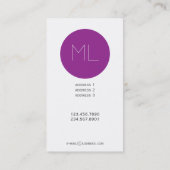 Minimalistisch modern Visitekaartje paarse cirkel (Achterkant)