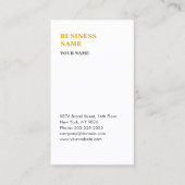 Minimalistisch modern visitekaartje wit en goud (Voorkant)