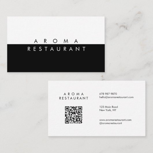 Minimalistisch Modern Visitekaartje zwart wit (Voorkant / Achterkant)