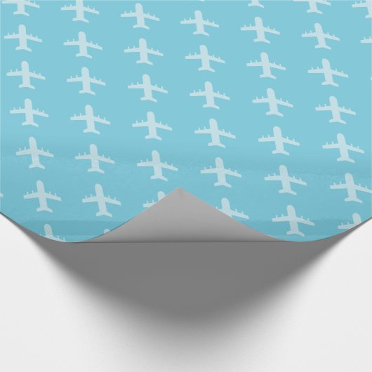 Minimalistisch modern vliegtuig Silhouette Pattern Cadeaupapier (Hoek)