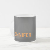 Minimalistisch Modern Voeg Jouw naam grijs toe Matglas Koffiemok (Voorkant links)