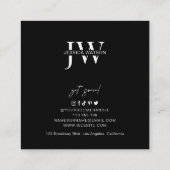 Minimalistisch modern, volledig fotofotograaf zwar vierkante visitekaartje (Achterkant)