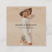 Minimalistisch modern, volledig fotofotograaf zwar vierkante visitekaartje (Voorkant)