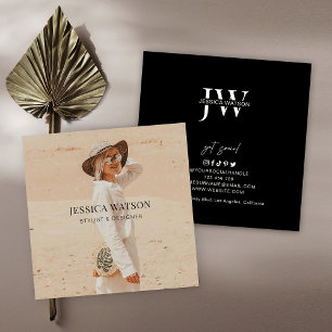 Minimalistisch modern, volledig fotofotograaf zwar vierkante visitekaartje