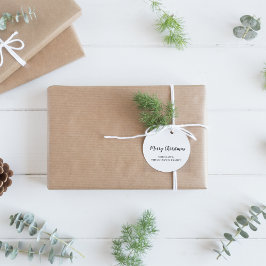 Minimalistisch modern vrolijk kerstcadeau ronde sticker