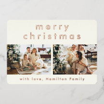 Minimalistisch modern, vrolijk kerstfeest met twee