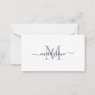 Minimalistisch modern vrouwelijk monogram script g notitiekaartje