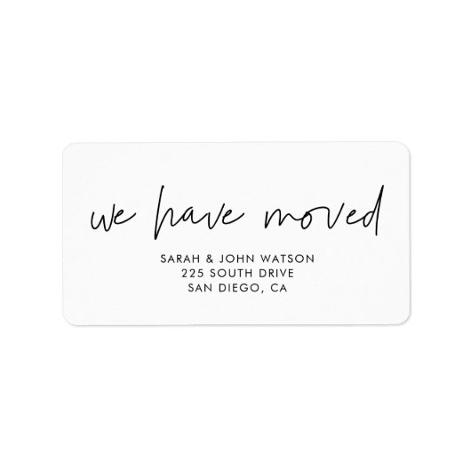 Minimalistisch modern We hebben retour adres verpl Etiket (Voorkant)