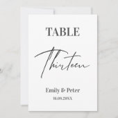 Minimalistisch modern WEDDING-DERDE tabelnummer Bedankkaart (Voorkant)