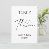 Minimalistisch modern WEDDING-DERDE tabelnummer Bedankkaart (Staand voorkant)