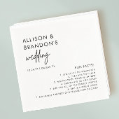 Minimalistisch Modern Wedding Fact Napkins Servet