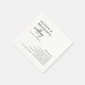 Minimalistisch Modern Wedding Fact Napkins Servet (Hoek)