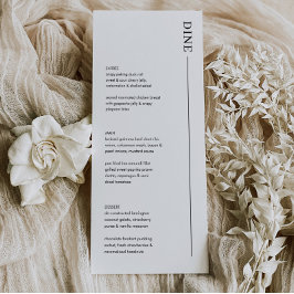 Minimalistisch Modern Wedding Menu en Menu Drinken