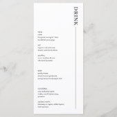 Minimalistisch Modern Wedding Menu en Menu Drinken (Achterkant)