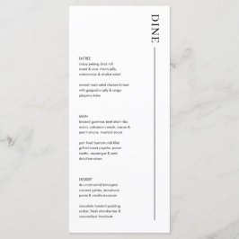Minimalistisch Modern Wedding Menu en Menu Drinken