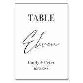 Minimalistisch modern WEDDING Party Number ELEVEN Kaart (Achterkant)