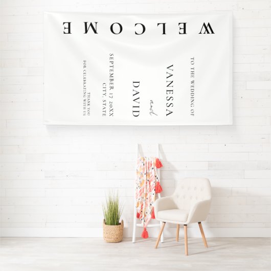 Minimalistisch Modern Wedding Welkom Spandoek (Insitu)