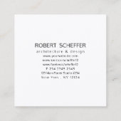Minimalistisch Modern White Wiskunde Architect Des Vierkante Visitekaartje (Achterkant)