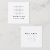 Minimalistisch Modern White Wiskunde Architect Des Vierkante Visitekaartje (Voorkant / Achterkant)