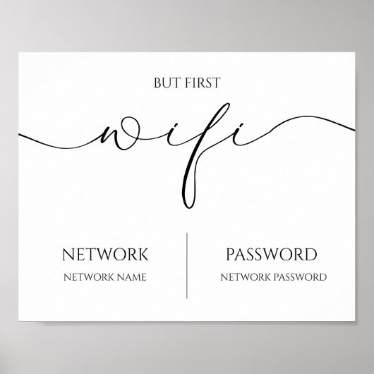 Minimalistisch Modern WiFi-wachtwoord Trouwbord Poster (Voorkant)