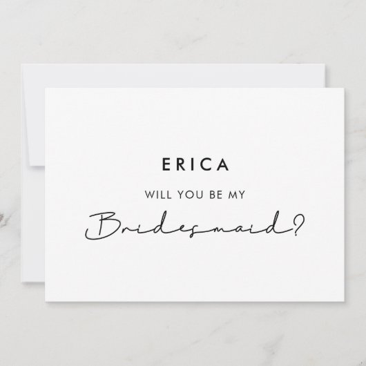Minimalistisch modern Wil je mijn bruidsmeisje kaa Kaart (Voorkant)