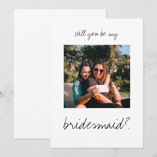 Minimalistisch modern Will jij bent mijn bruidsmei (Voorkant / Achterkant)