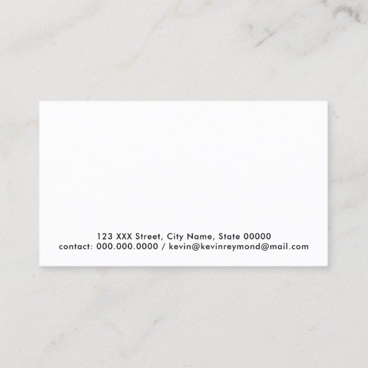 Minimalistisch modern wit basic professional visitekaartje (Achterkant)