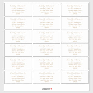 Minimalistisch modern wit bruiloft gastadres sticker