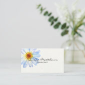 Minimalistisch Modern Wit Daisy Script Flower Visitekaartje (Staand voorkant)