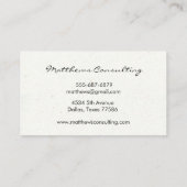 Minimalistisch Modern Wit Daisy Script Flower Visitekaartje (Achterkant)