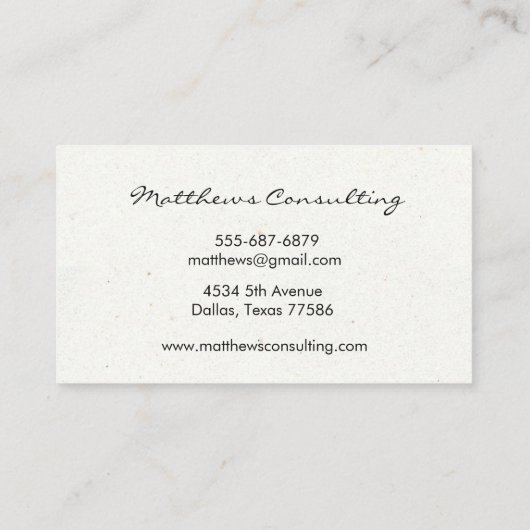 Minimalistisch Modern Wit Daisy Script Flower Visitekaartje (Achterkant)