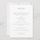 Minimalistisch Modern Wit Eenvoudig Bruiloft Menu Kaart (Voorkant)