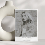 Minimalistisch Modern Wit Eenvoudig Foto Afstudere Aankondiging